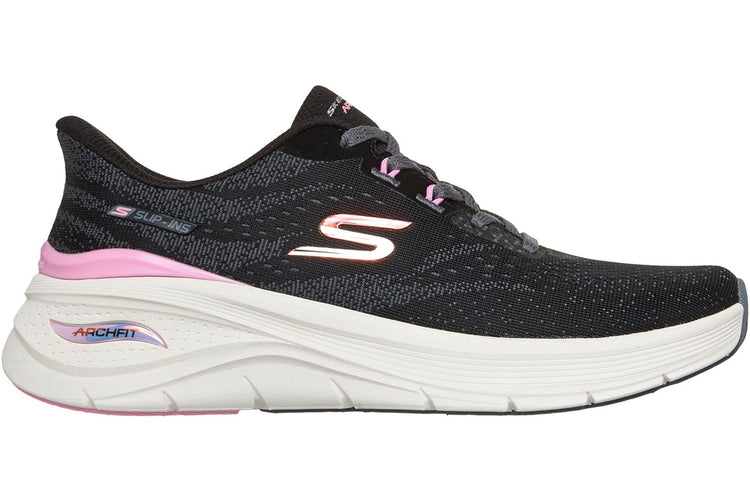 Skechers Slip-Ins Arch Fit 3.0 Black Mesh/Multi Trim Womens Fashion Trainers