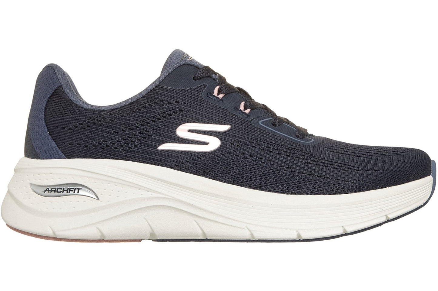 Skechers Arch Fit 3.0 Easy Flow Navy Mesh/Synthetic/Trim Womens Fashion Trainers
