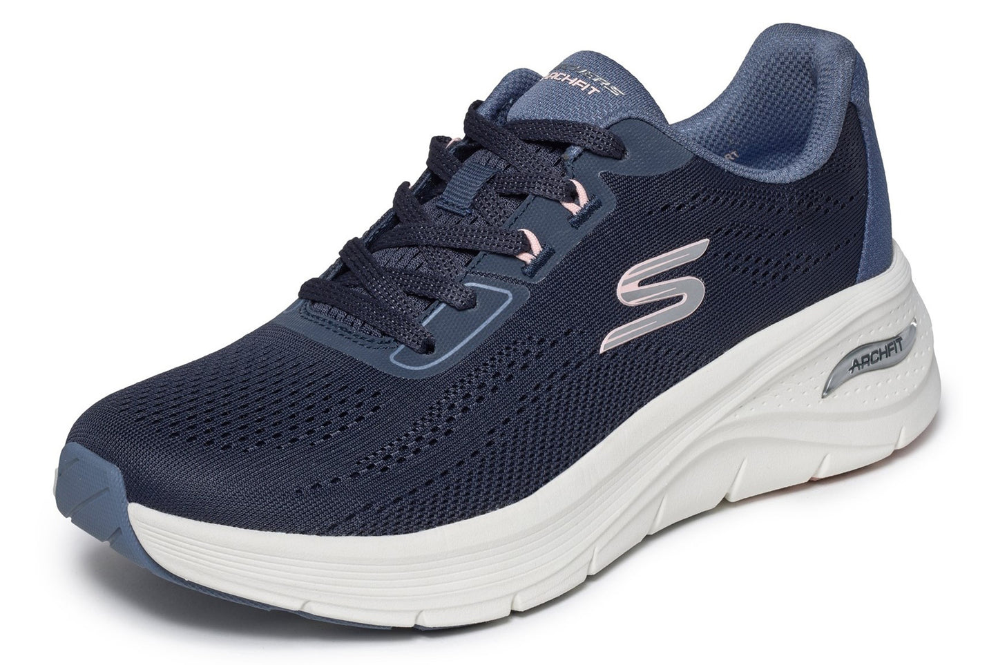 Skechers Arch Fit 3.0 Easy Flow Navy Mesh/Synthetic/Trim Womens Fashion Trainers