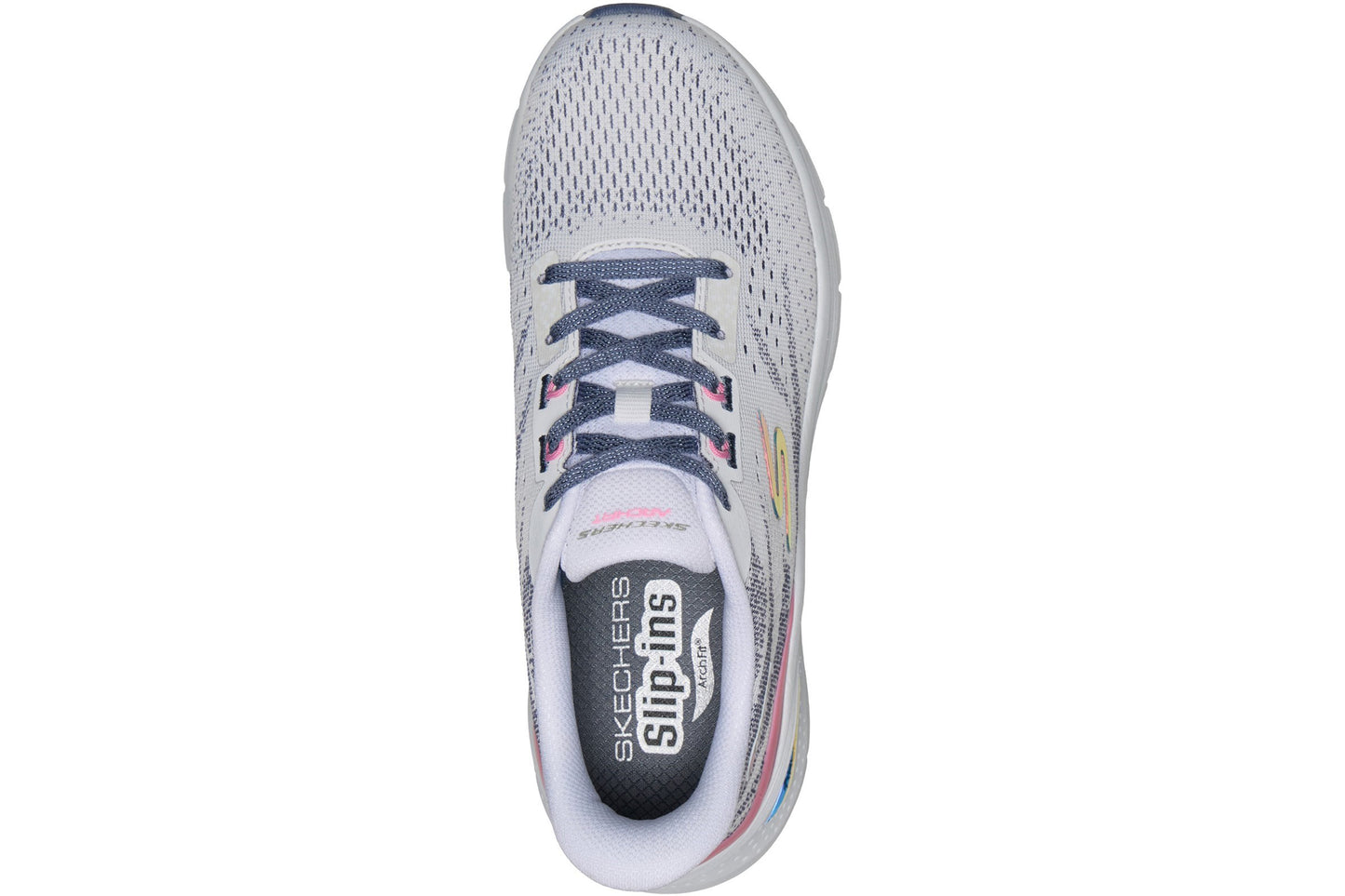 Skechers Slip-Ins Arch Fit 3.0 White Mesh/Multi Trim Womens Fashion Trainers