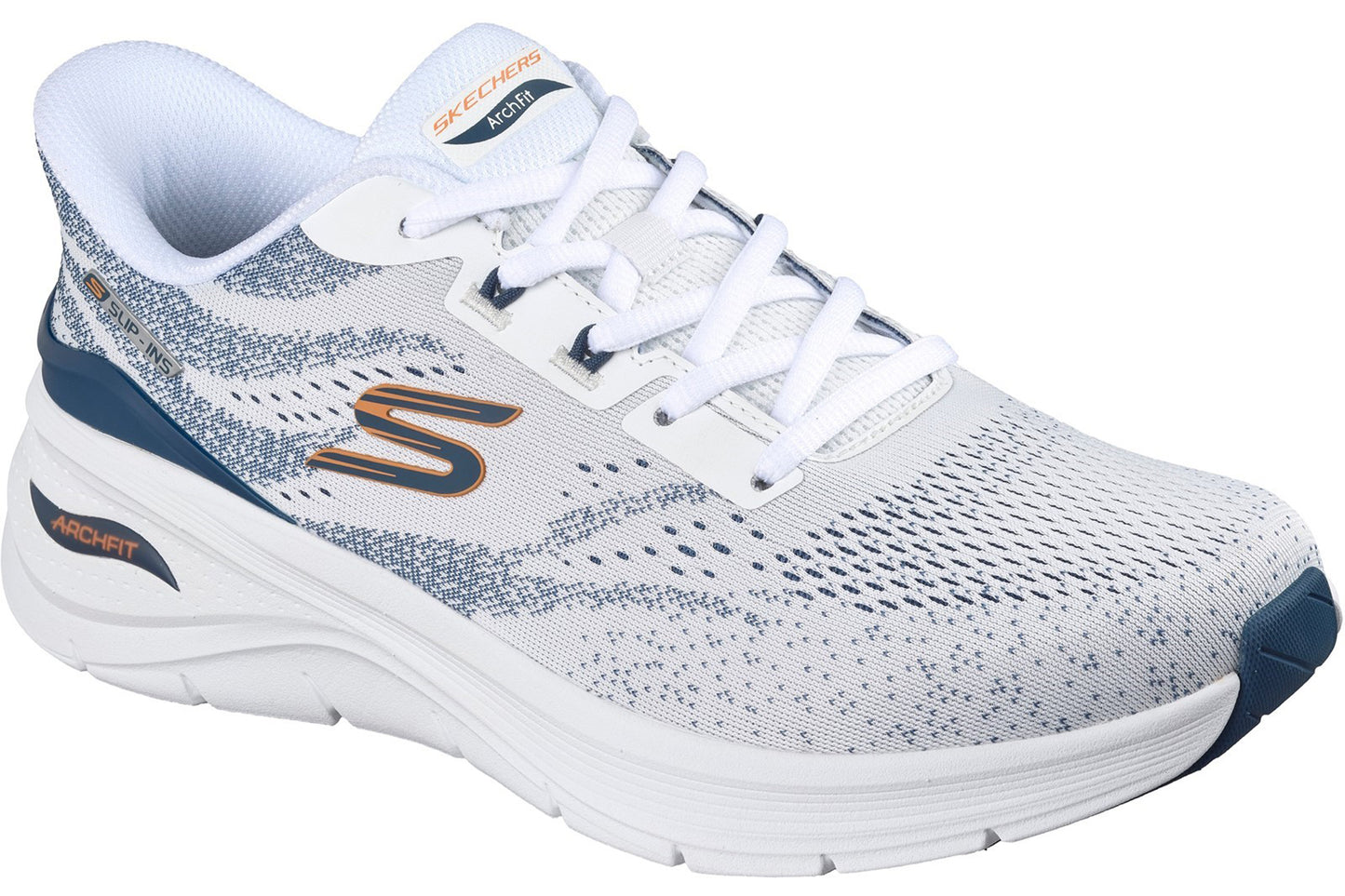 Skechers Slip-Ins Arch Fit 3.0 White/Navy Mens Trainers