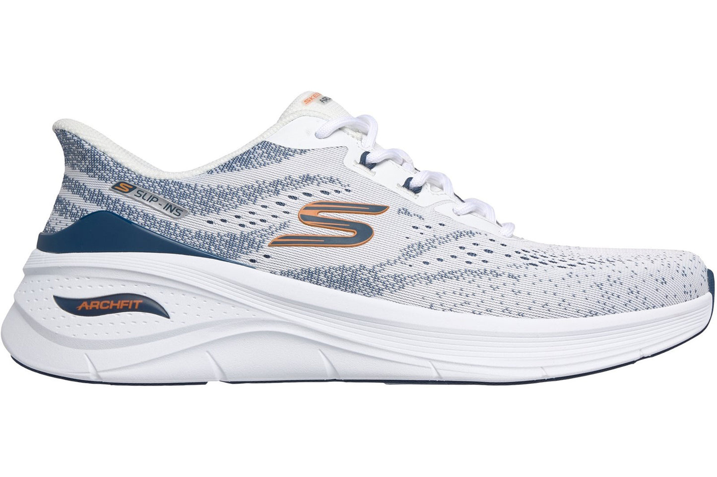 Skechers Slip-Ins Arch Fit 3.0 White/Navy Mens Trainers