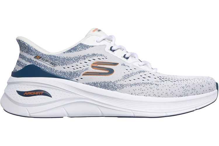 Skechers Arch Fit 3.0 White/Navy Mens Trainers