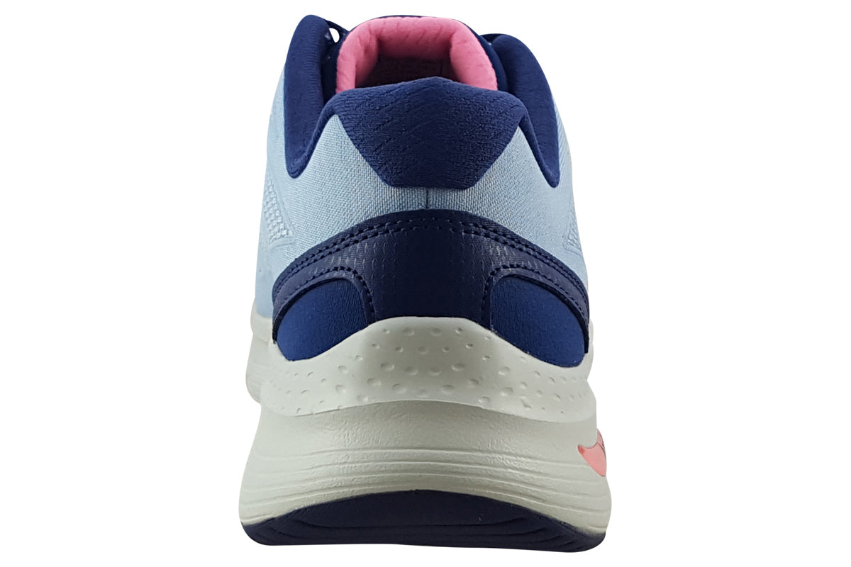 skechers arch fit effortless 149411 light blue navy trainers back