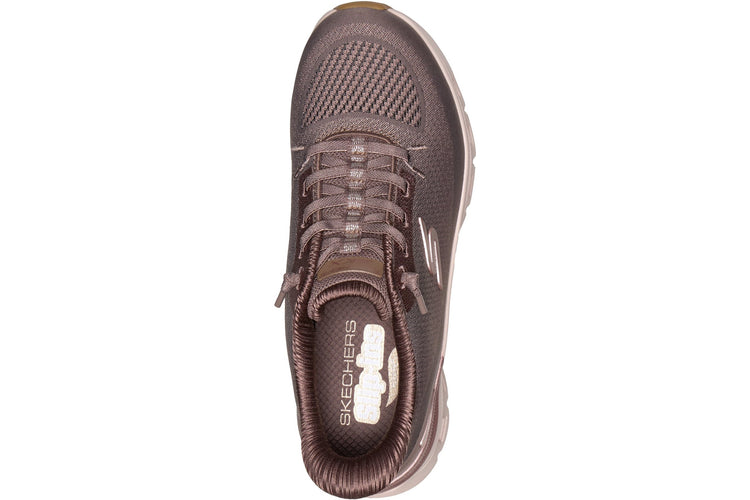 Skechers Slip-Ins Arch Fit Glide-Step Pro Brown Mesh/Gold Trim Womens Fashion Trainers