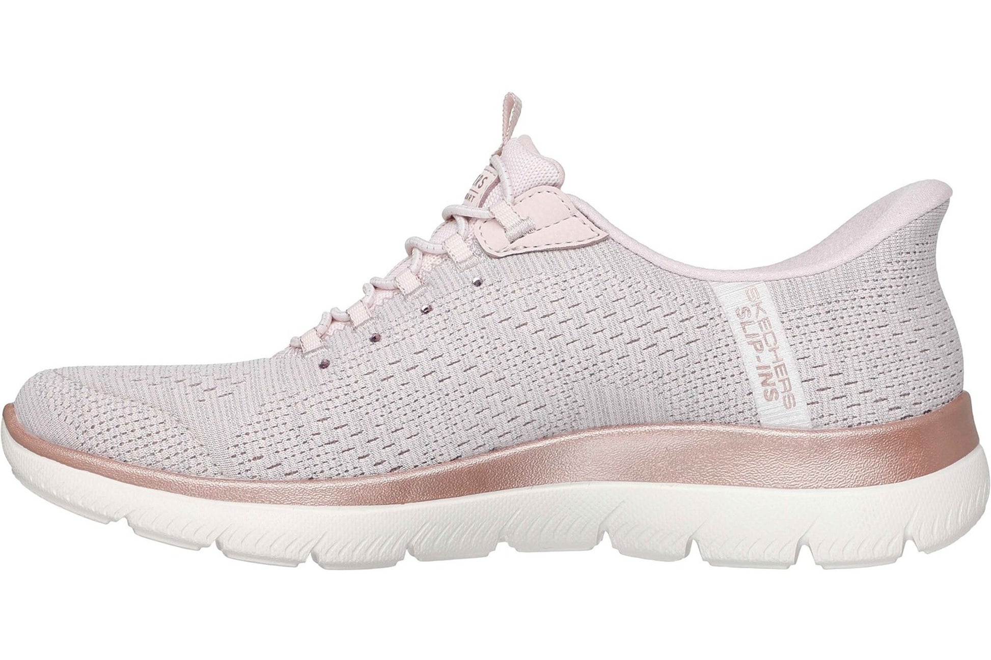 skechers-arch-fit-summits-soft-shimmer-ladies-sports-light-pink-left