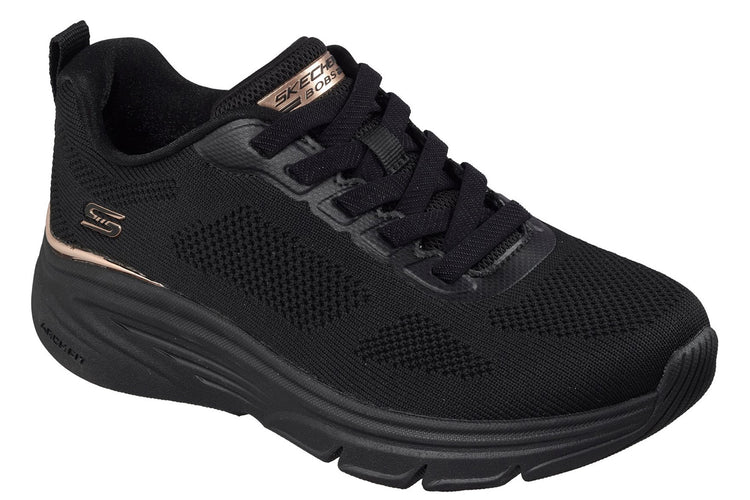 Skechers Bobs Arch Fit Elev8 Black Engineered Knit Womens Sports