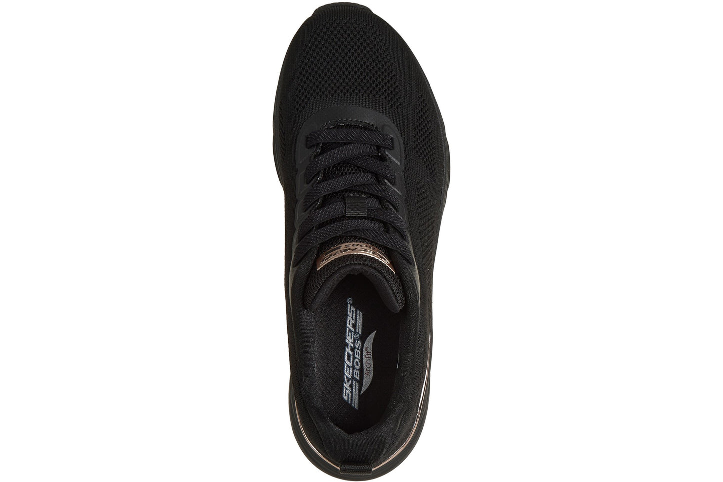 Skechers Bobs Arch Fit Elev8 Black Engineered Knit Womens Sports