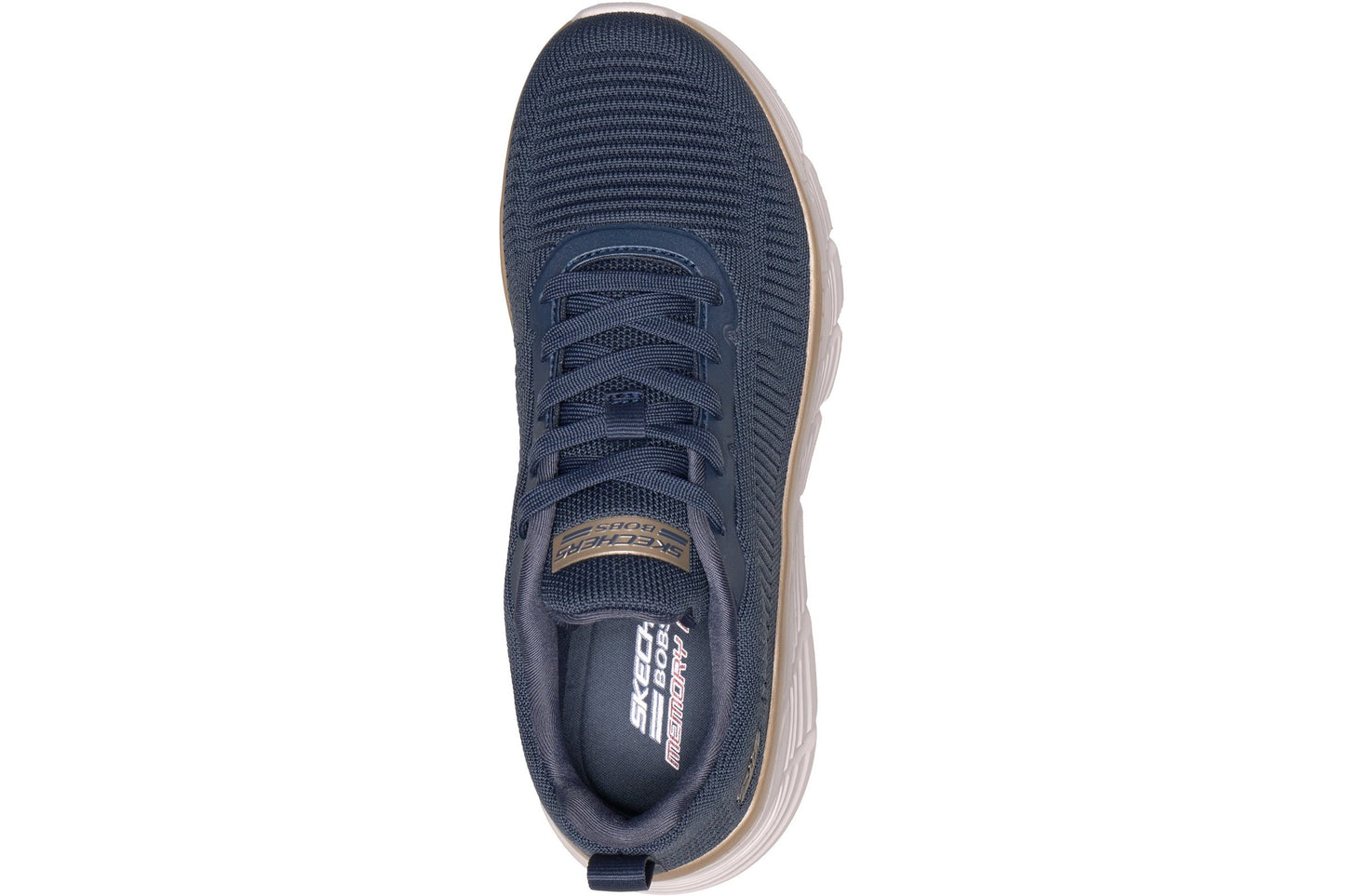 Skechers Bobs B Flex Hi Flying Navy/Gold Engineered Knit Womens Sports