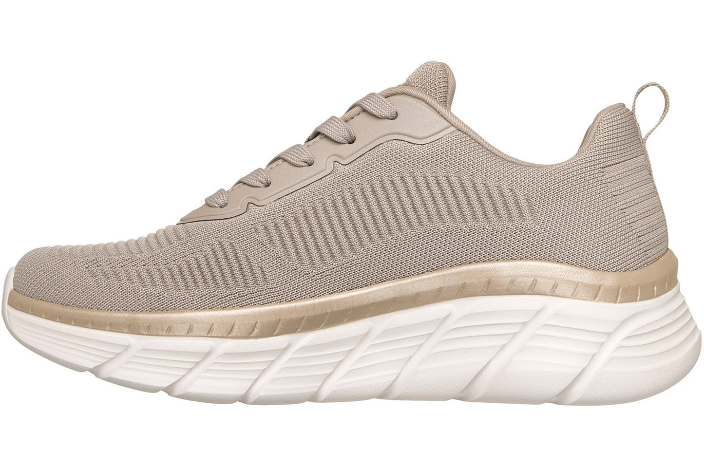 Skechers Bobs B Flex Hi Flying Taupe/Gold Engineered Knit Womens Sports