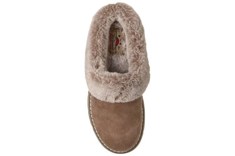 Skechers Bobs Cozy Blend 114762 Womens Slippers Taupe
