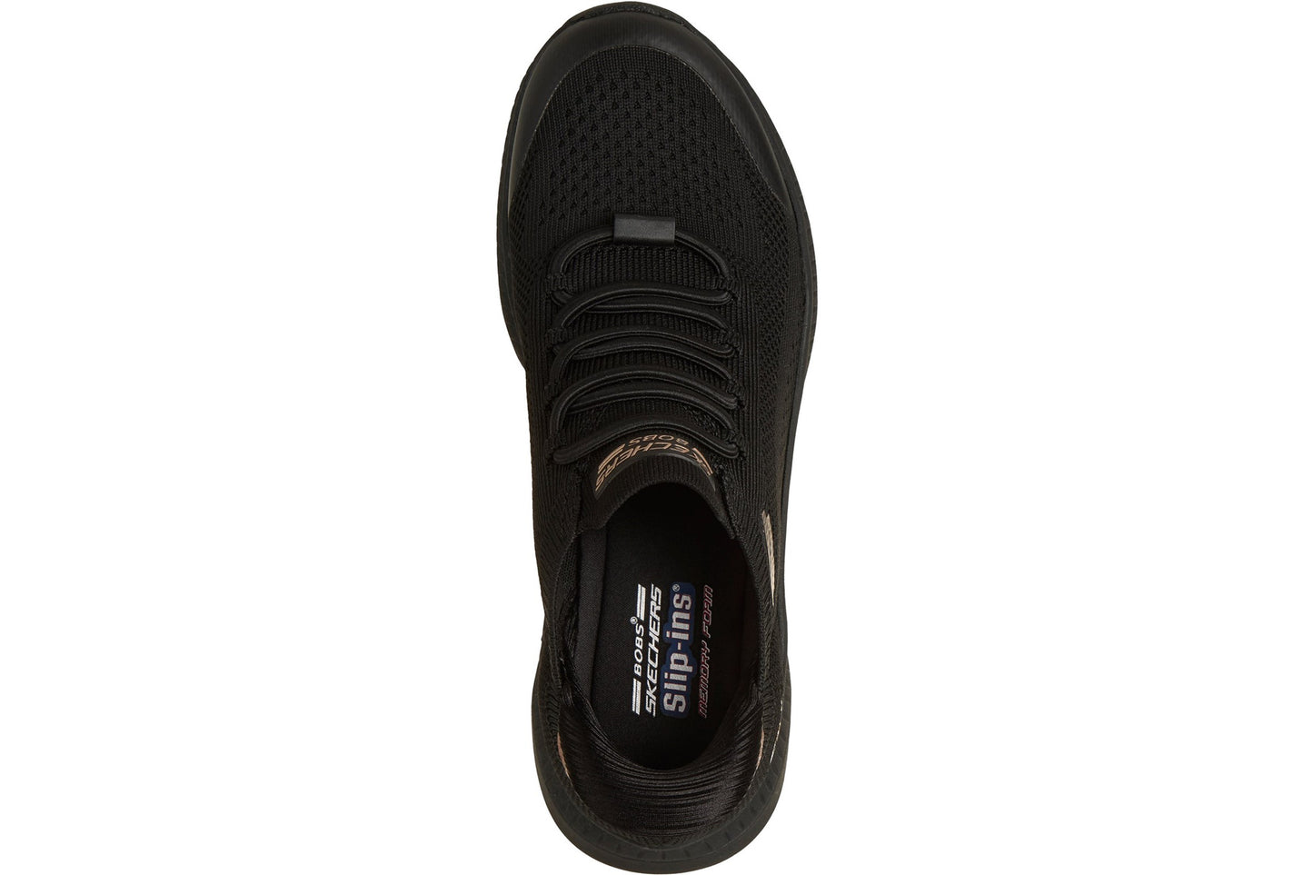 Skechers Slip-Ins Bobs Sport Squad 4 Dire Black/Black Sole Womens Fashion Trainers