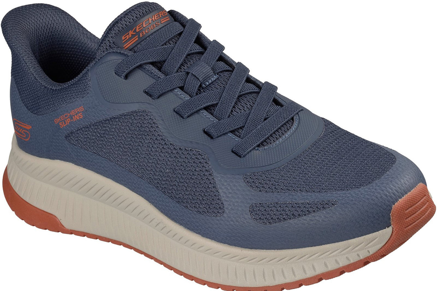 Skechers Slip-Ins Bobs Sport Squad Chaos 4 Navy/Orange Mens Trainers