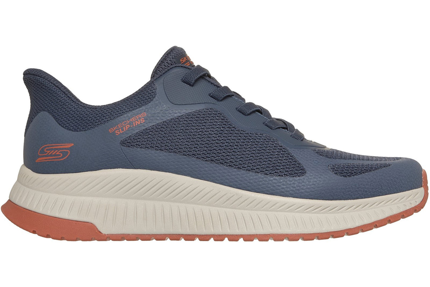Skechers Slip-Ins Bobs Sport Squad Chaos 4 Navy/Orange Mens Trainers
