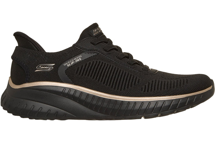 Skechers Slip-Ins Bobs Sport Squad Chaos Black /Rose Gold Womens Sports