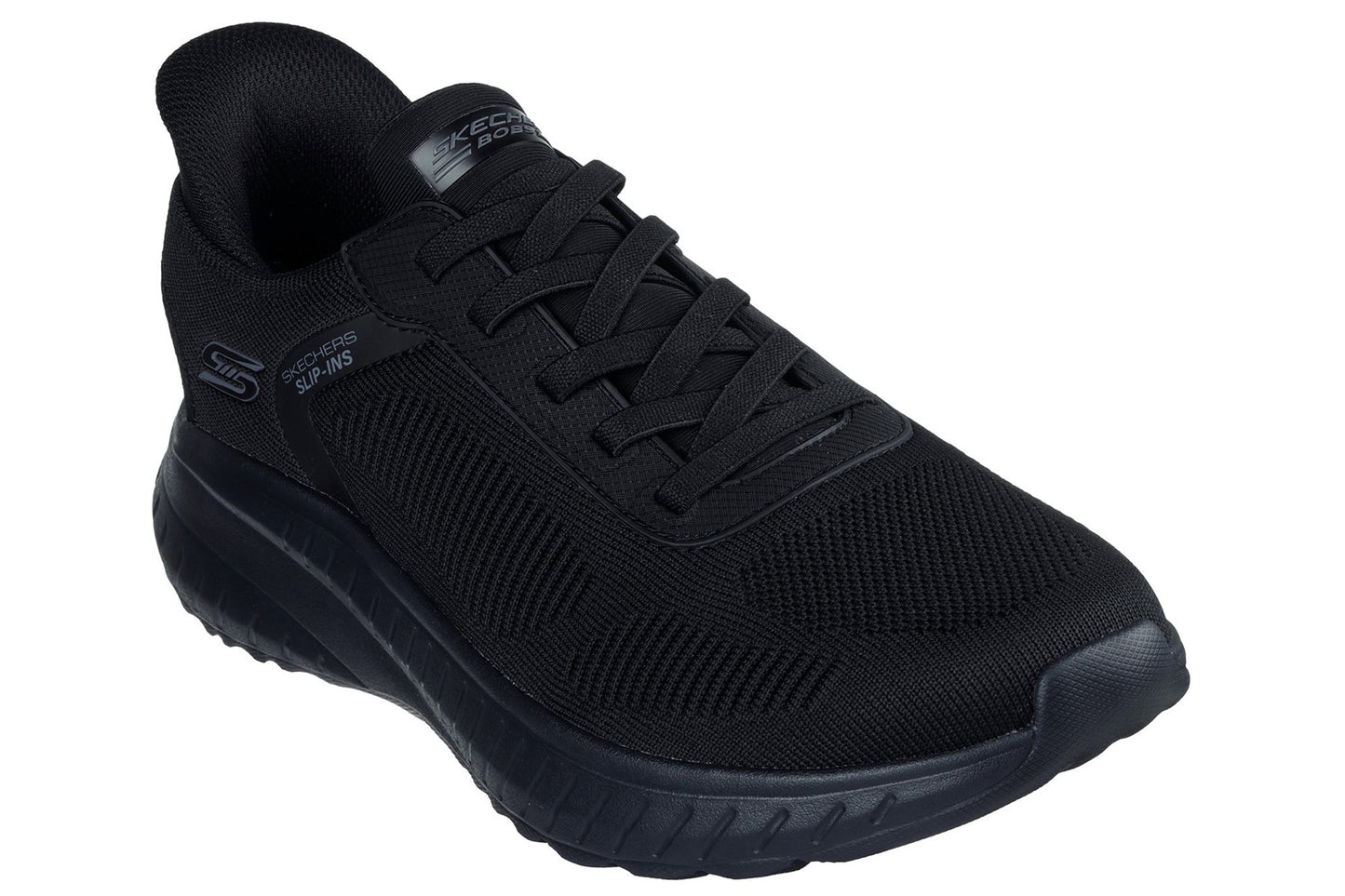 Skechers Slip-Ins Bobs Sport Squad Chaos Black/Black Sole Mens Trainers