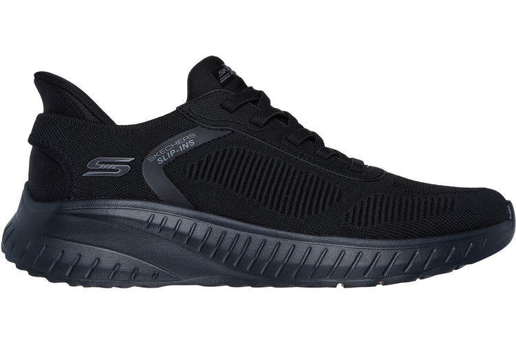 Skechers Slip-Ins Bobs Sport Squad Chaos Black/Black Sole Mens Trainers