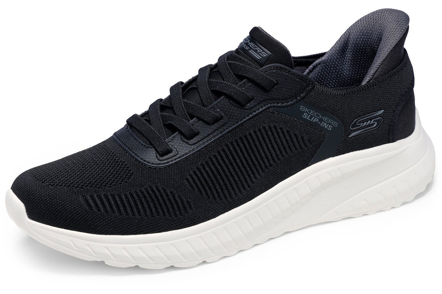 Skechers Slip-Ins Bobs Sport Squad Chaos Black Mens Trainers