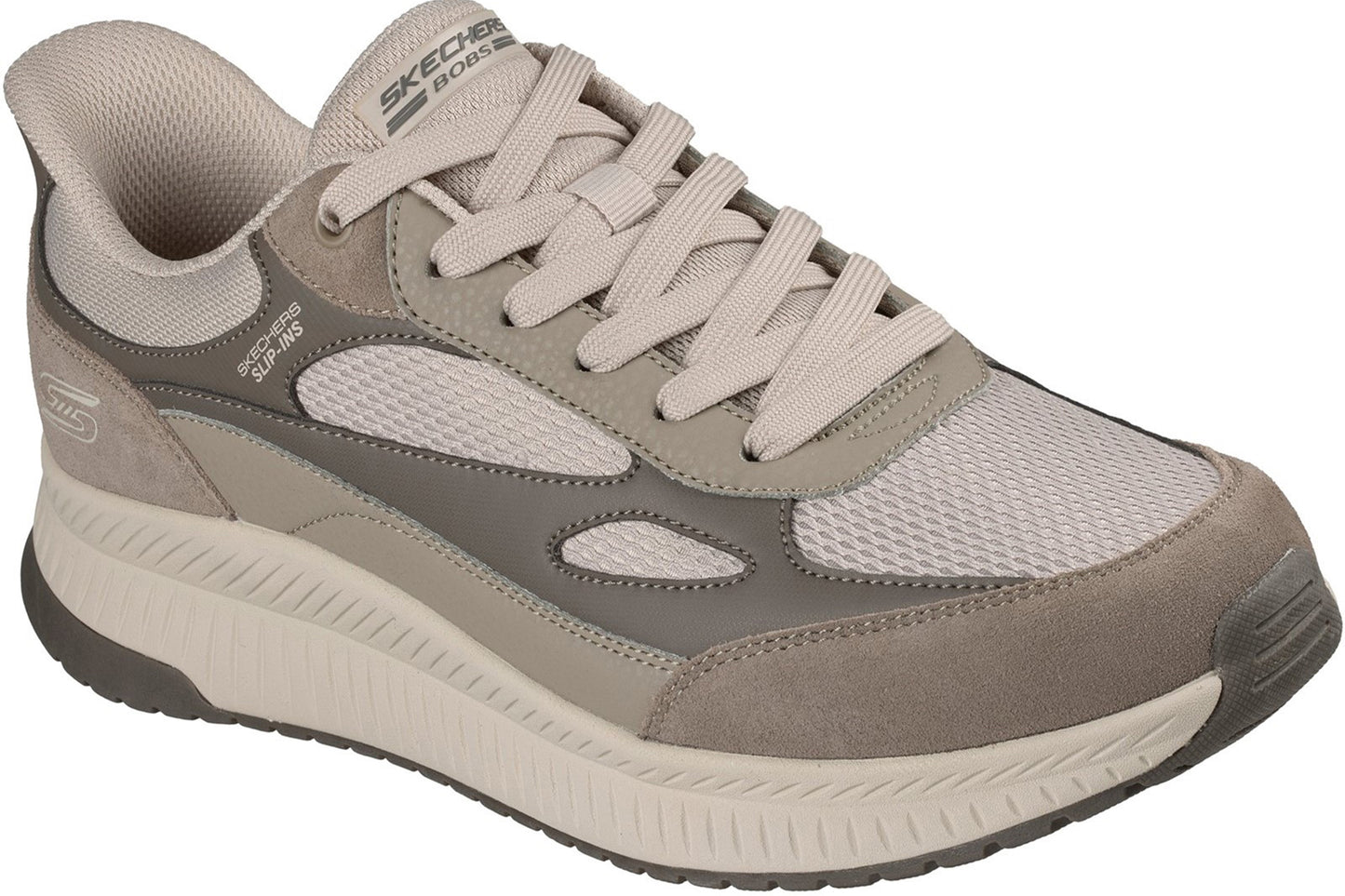 Skechers Slip-Ins Bobs Squad 4 Core Look Taupe/Multi Pu/Mesh Mens Trainers