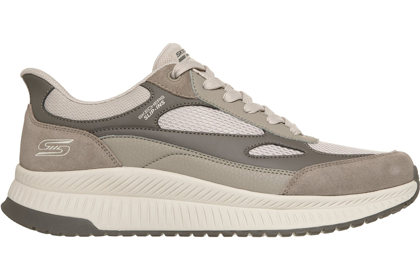 Skechers Slip-Ins Bobs Squad 4 Core Look Taupe/Multi Pu/Mesh Mens Trainers