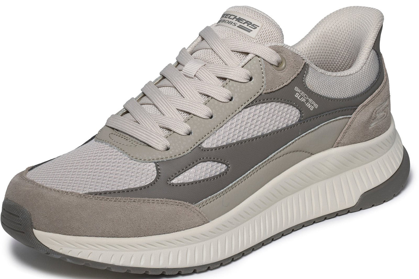 Skechers Slip-Ins Bobs Squad 4 Core Look Taupe/Multi Pu/Mesh Mens Trainers