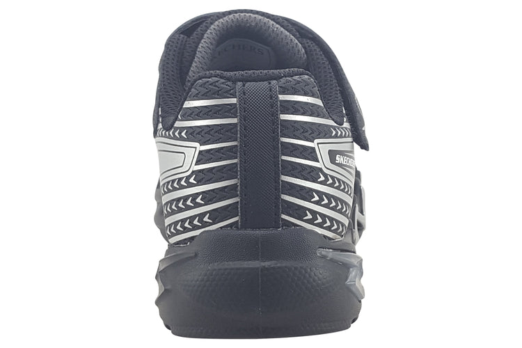 Skechers Bolt Flex- Glow 400138L Black/Silver Boys Sports