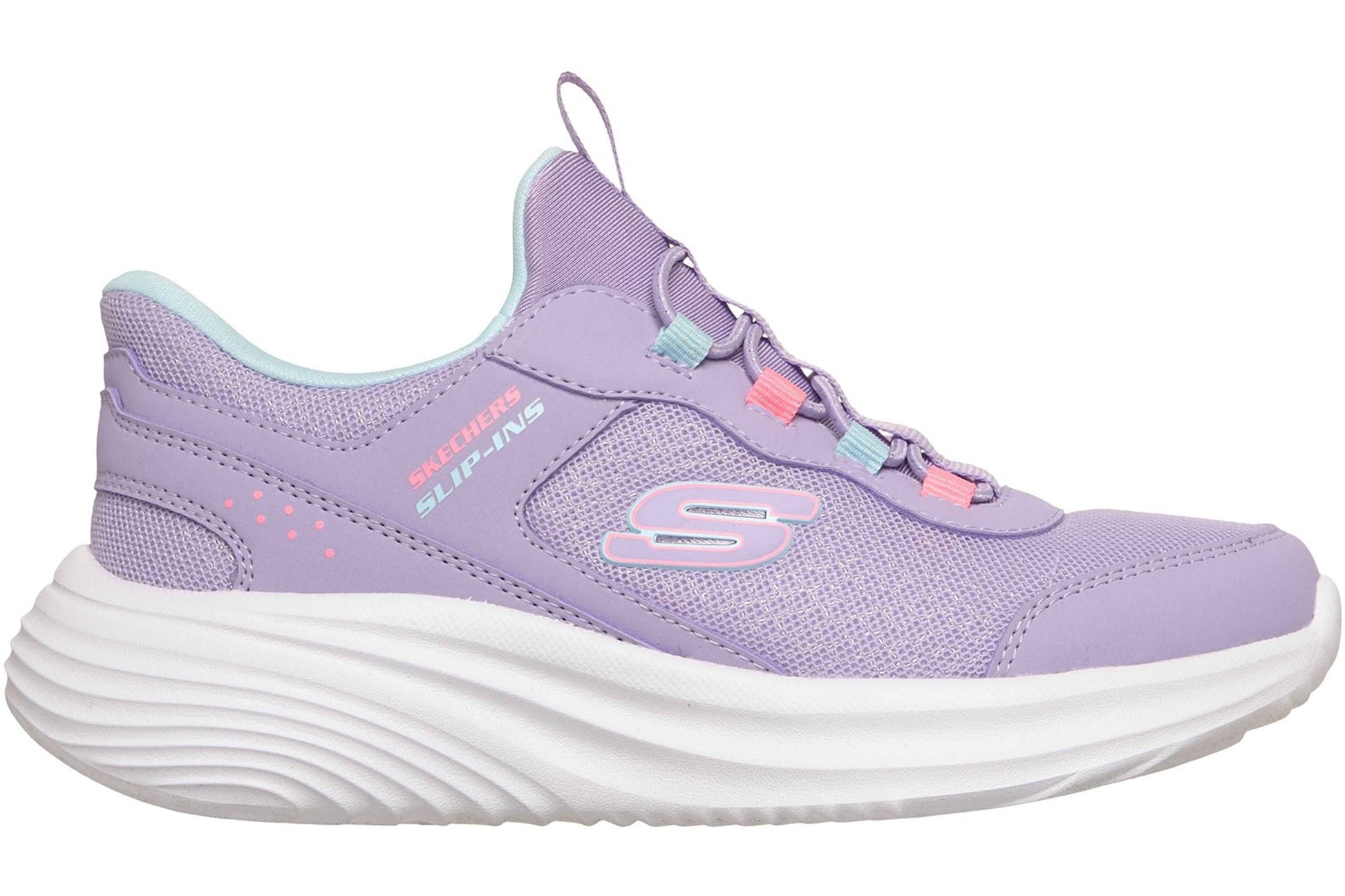 skechers-bounder-pro-girls-trainers-lavender-right