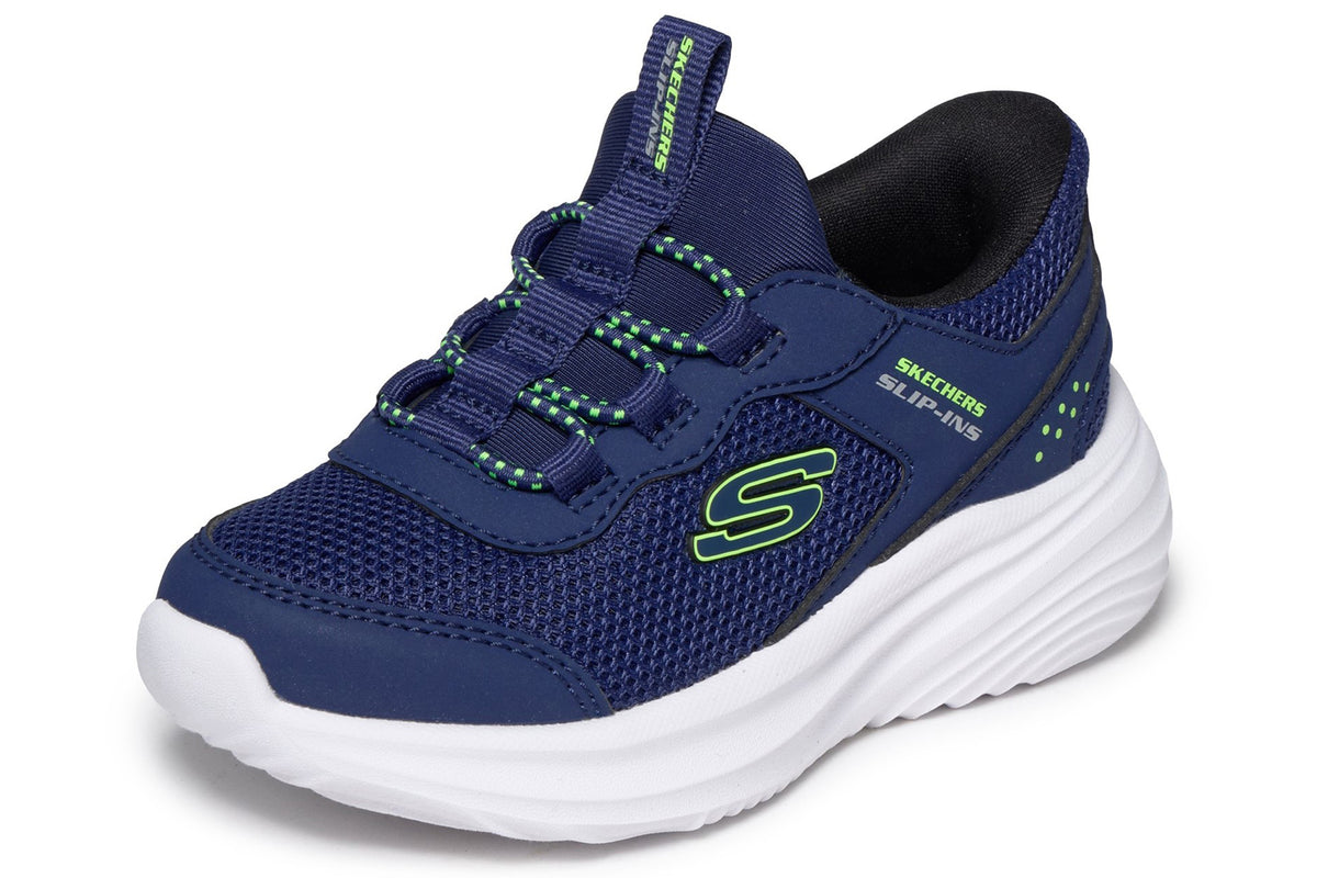 Skechers Bounder Pro Navy Synthetic / / Lime Trim Boys Sports