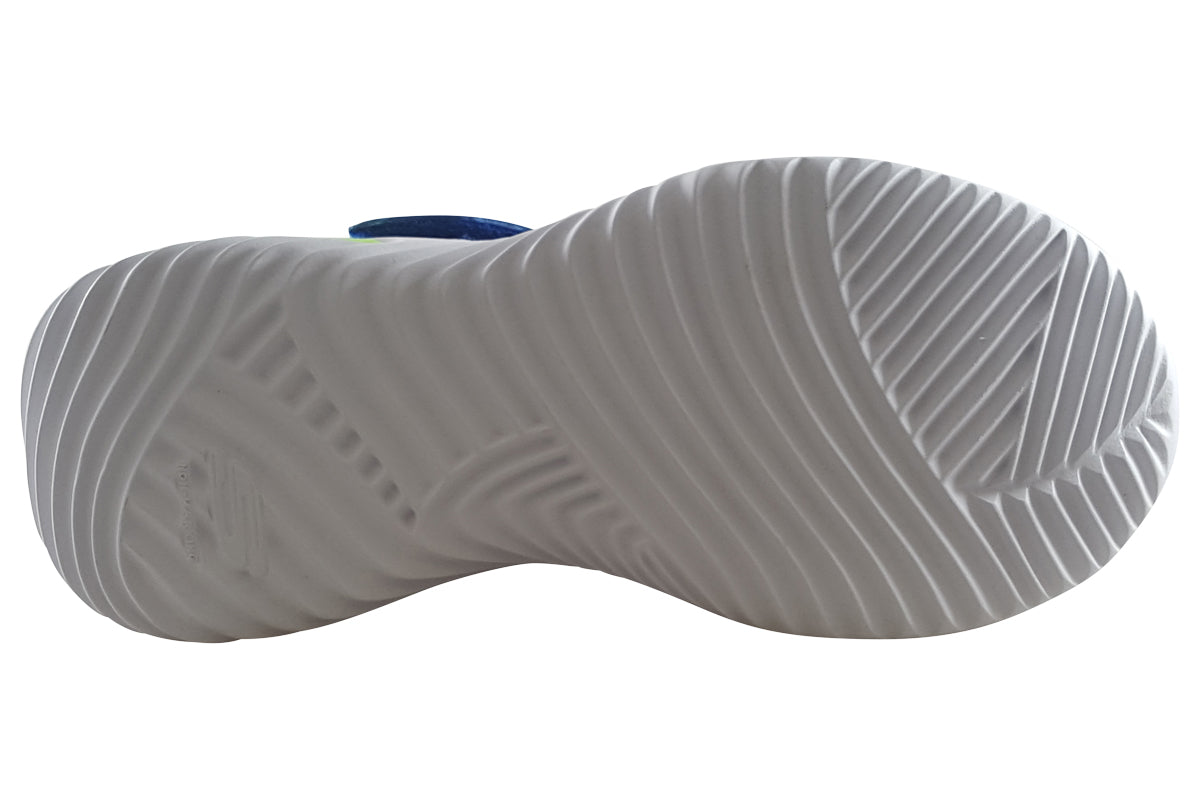 skechers bounder tech 403748l blue lime trainers sole