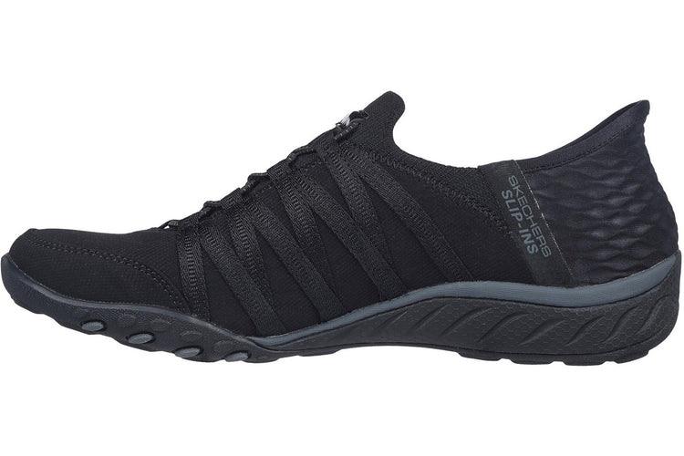 Skechers Breathe Easy Roll With Me Black Womens Fashion Trainers