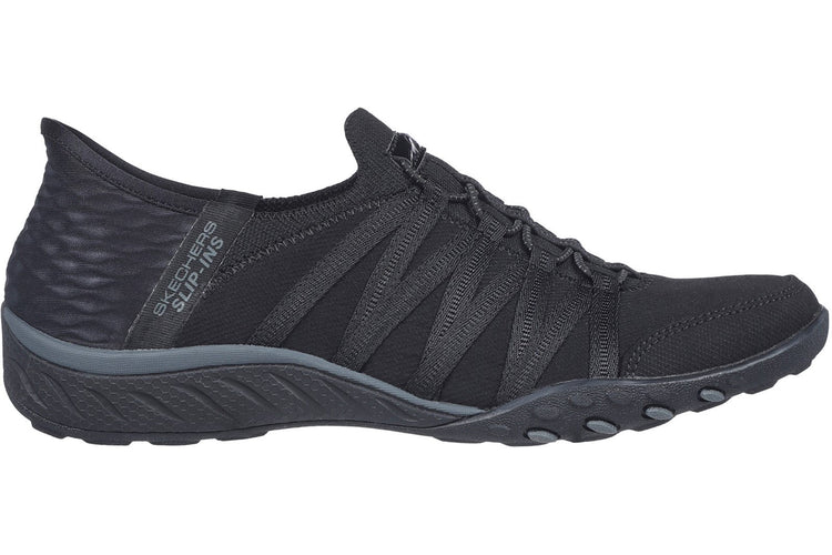 Skechers Breathe Easy Roll With Me Black Womens Fashion Trainers