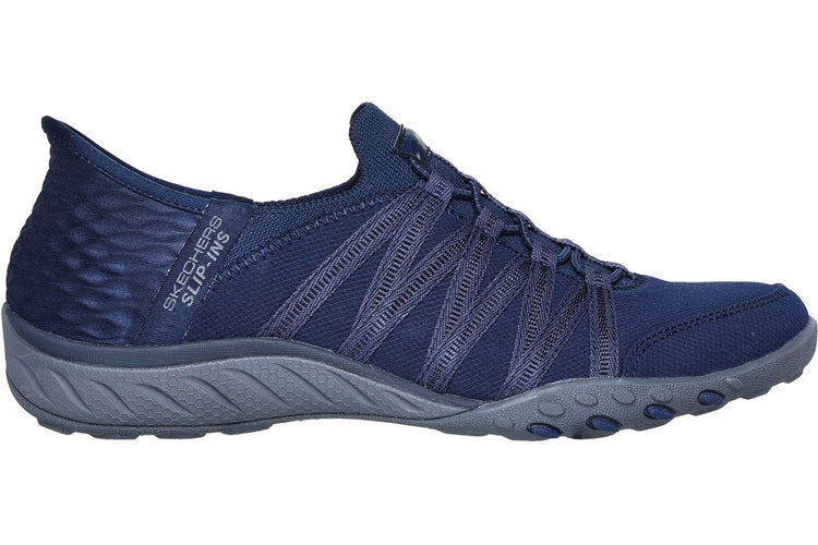 Skechers Breathe Easy Roll With Me Navy Womens Fashion Trainers