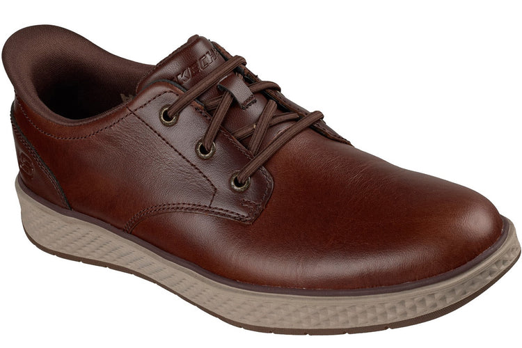 Skechers Slip-Ins Burkett Lonzo Brown Leather Mens Shoes