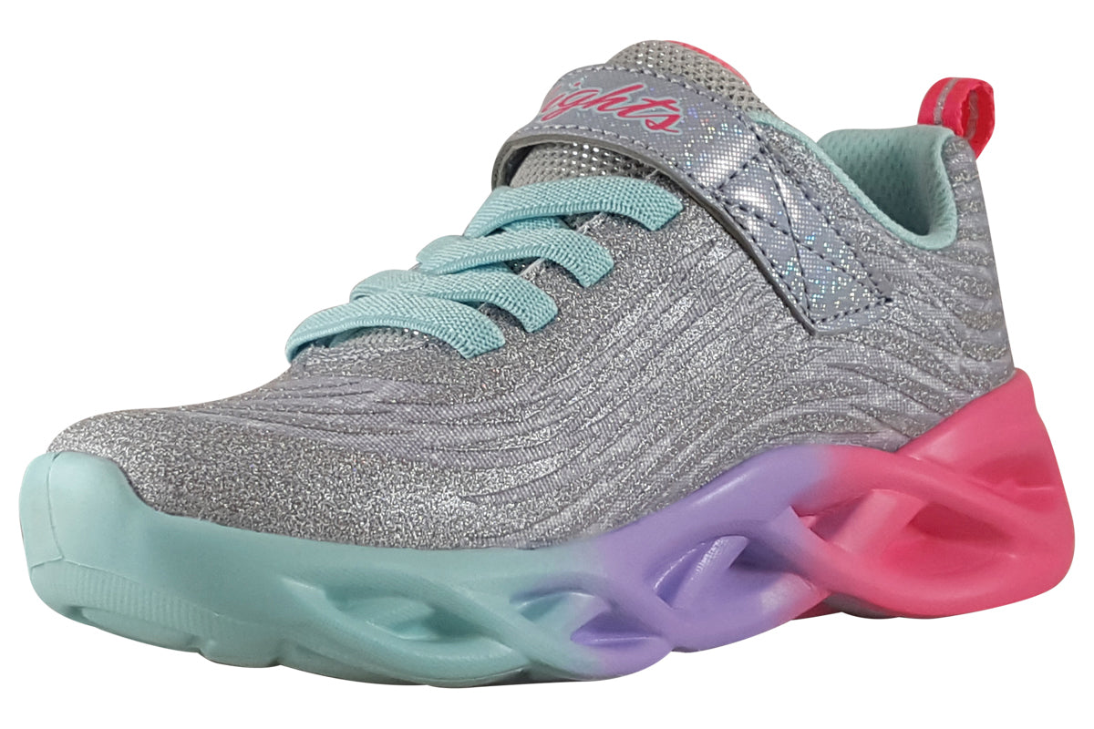 skechers-color-radiant-silver-multi-trainers-left