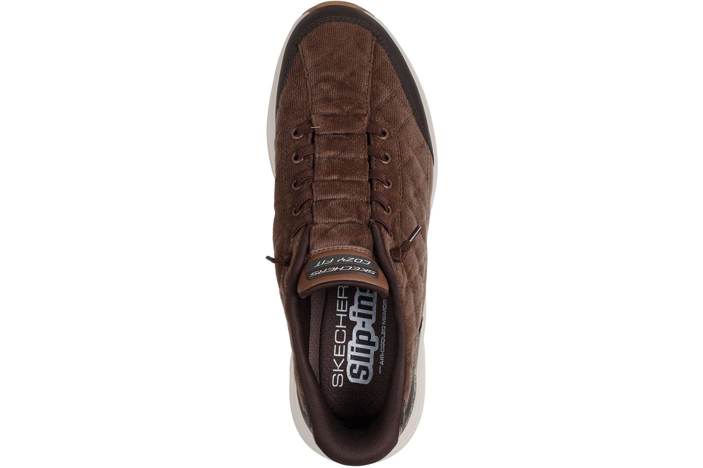 Skechers Slip-Ins Contour Foam Cordelux Brown Mens Trainers