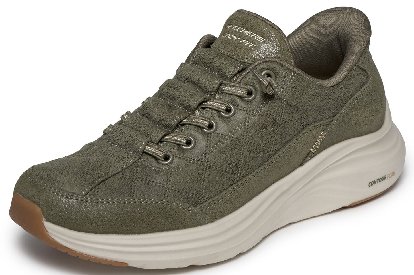 Skechers Slip-Ins Contour Foam-Natural Ease Olive Womens Fashion Trainers