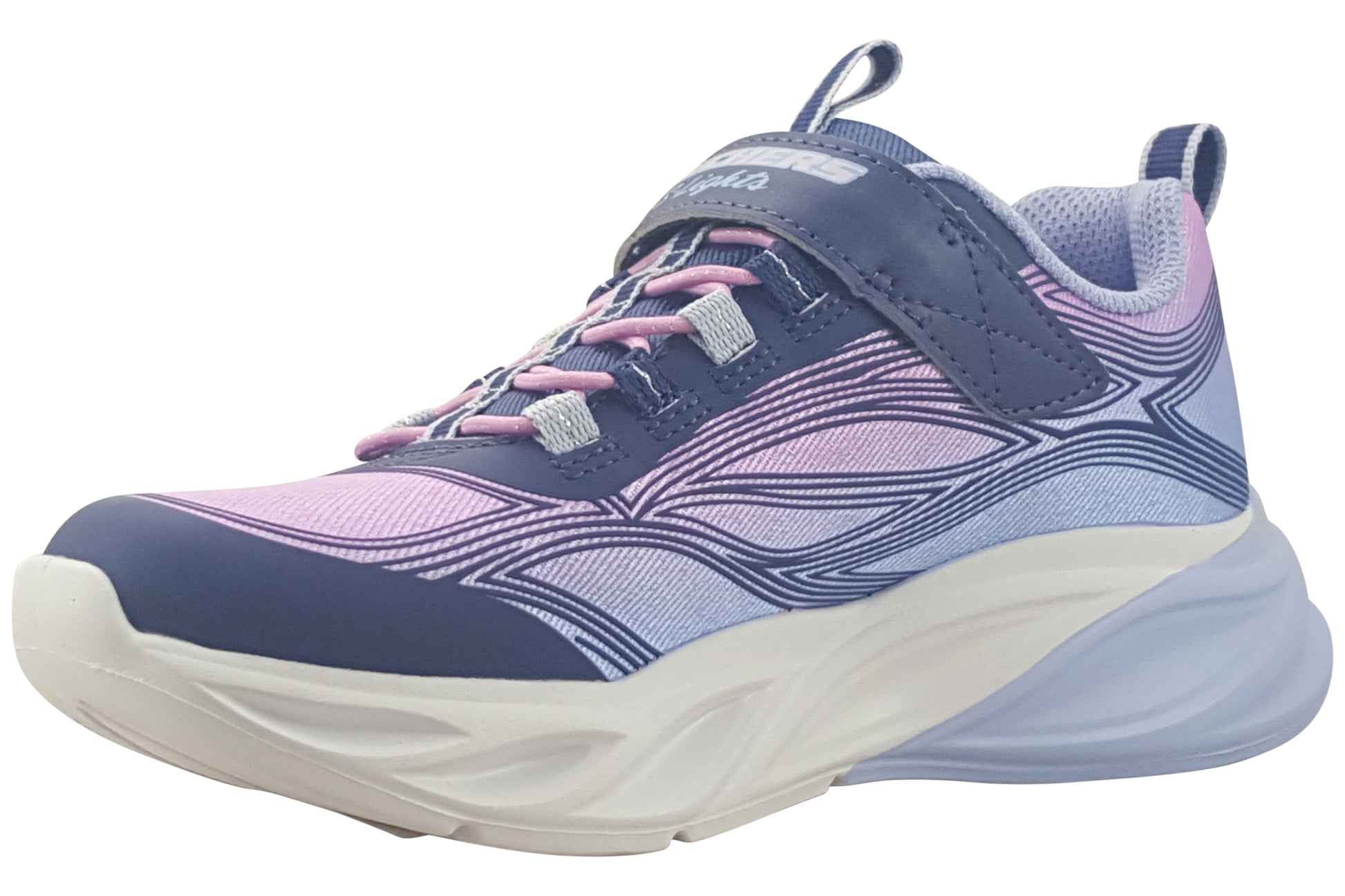 skechers-cosmic-glow-navy-multi-trainers-left