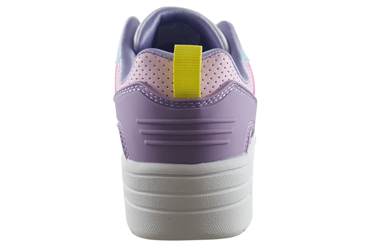 skechers courthigh crush 310191l pink multi shoes back