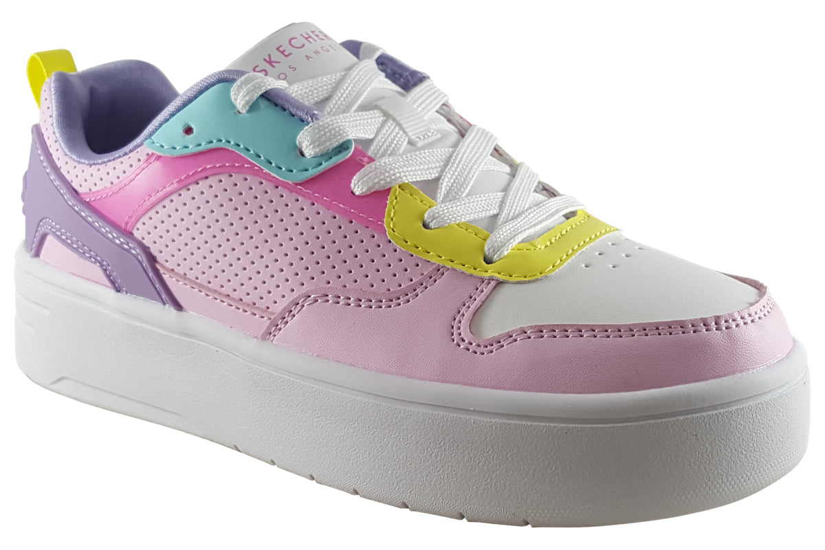 skechers courthigh crush 310191l pink multi shoes right