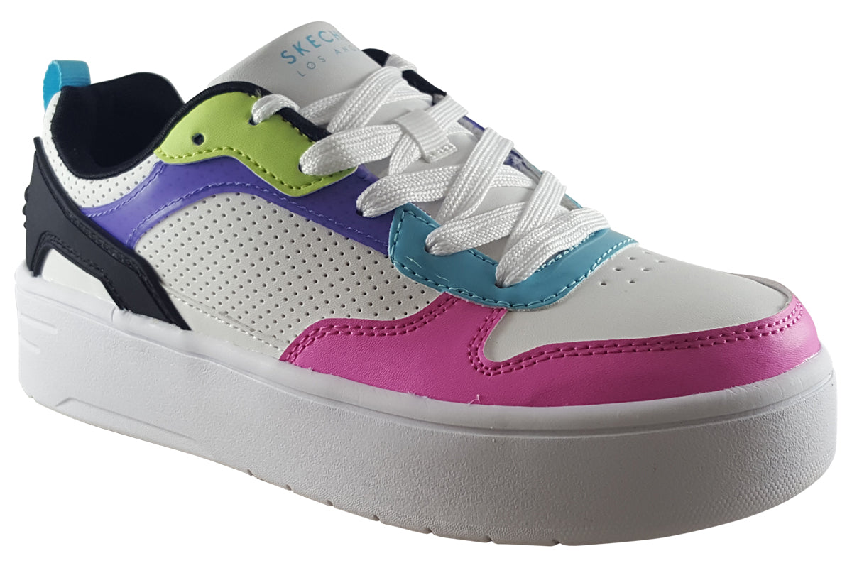 skechers courthigh crush 310191l white black multi shoes right