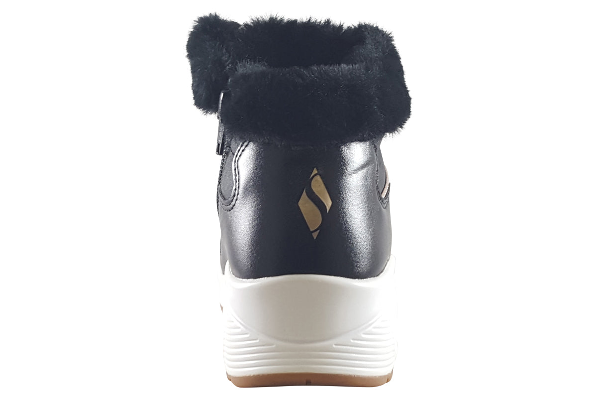 skechers cozy on air 310518l black boots back
