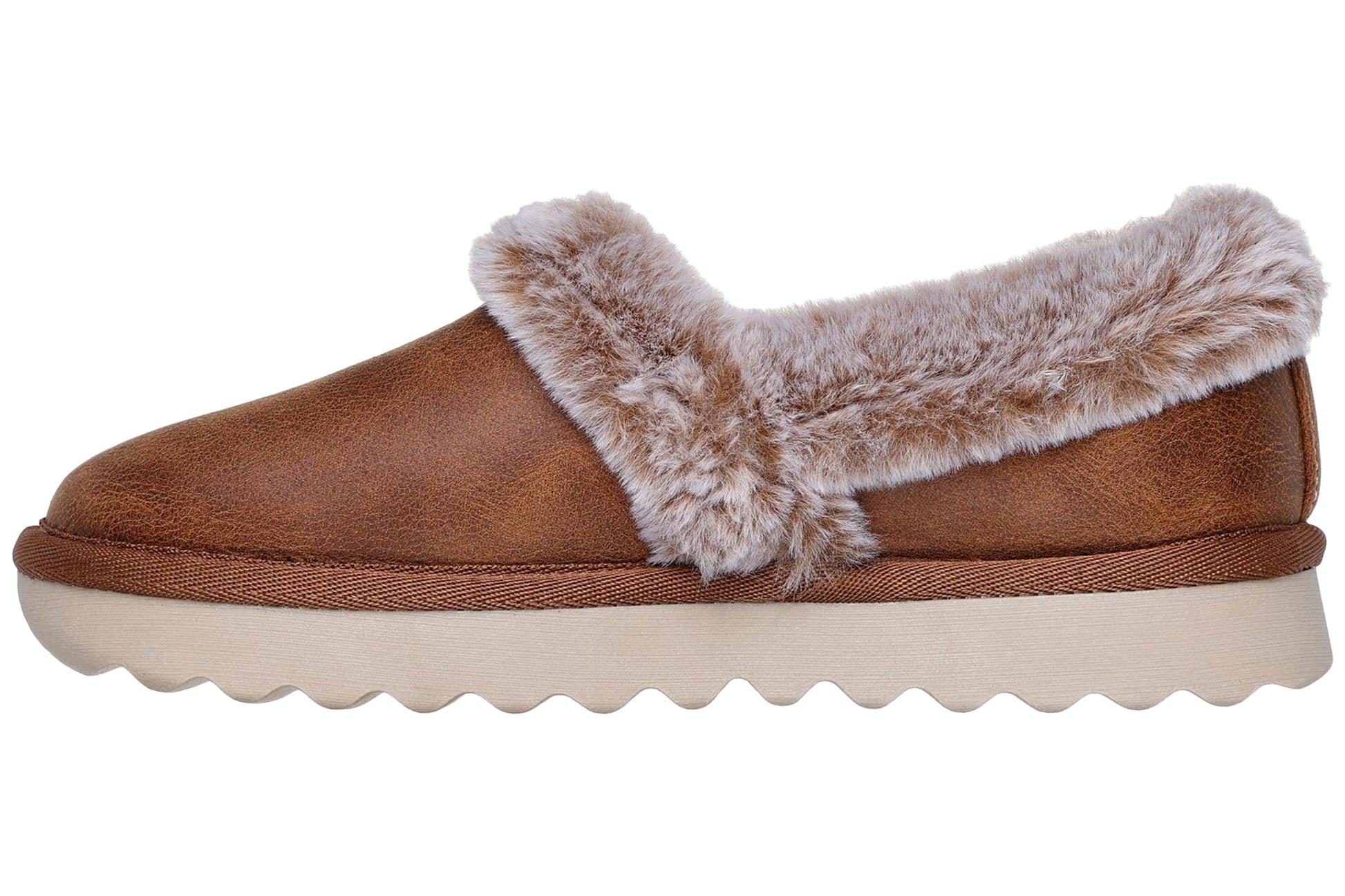 skechers-cozy-up-chestnut-classic-ladies-slippers-left