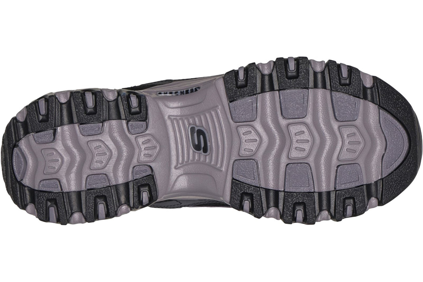 Skechers D'Lites Modern Classic BLK Duraleather/Charcoal Trim Womens Fashion Trainers