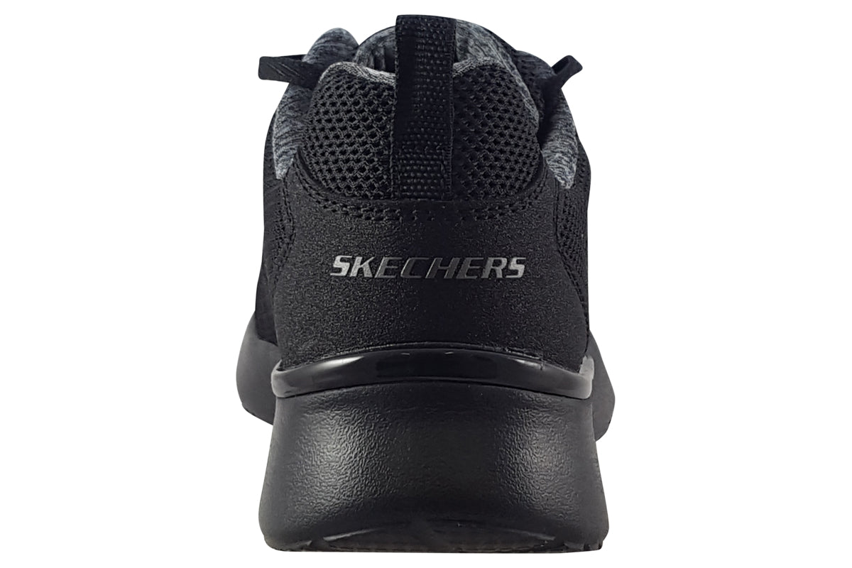 skechers dynamight fast brake black trainers back
