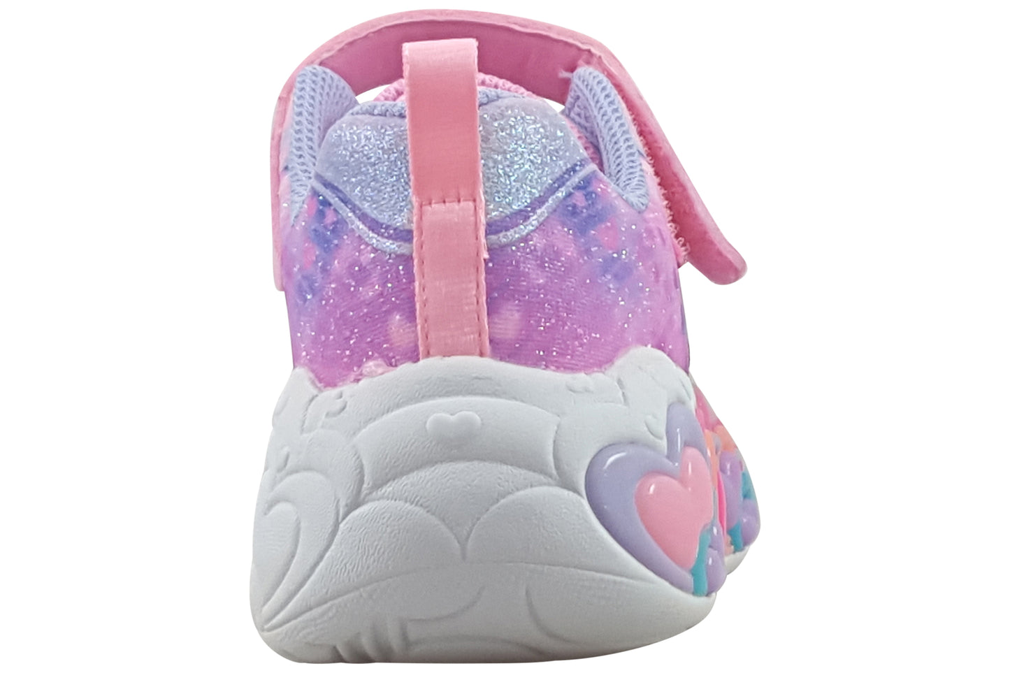 skechers eternal hearts 302696L girls trainers light pink multi back