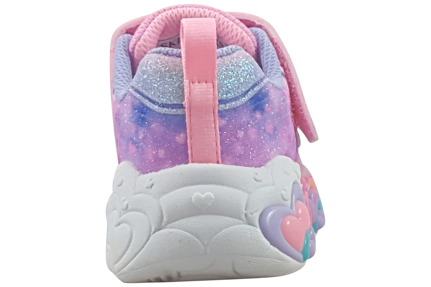 skechers eternal hearts 302696N girls trainers light pink multi back