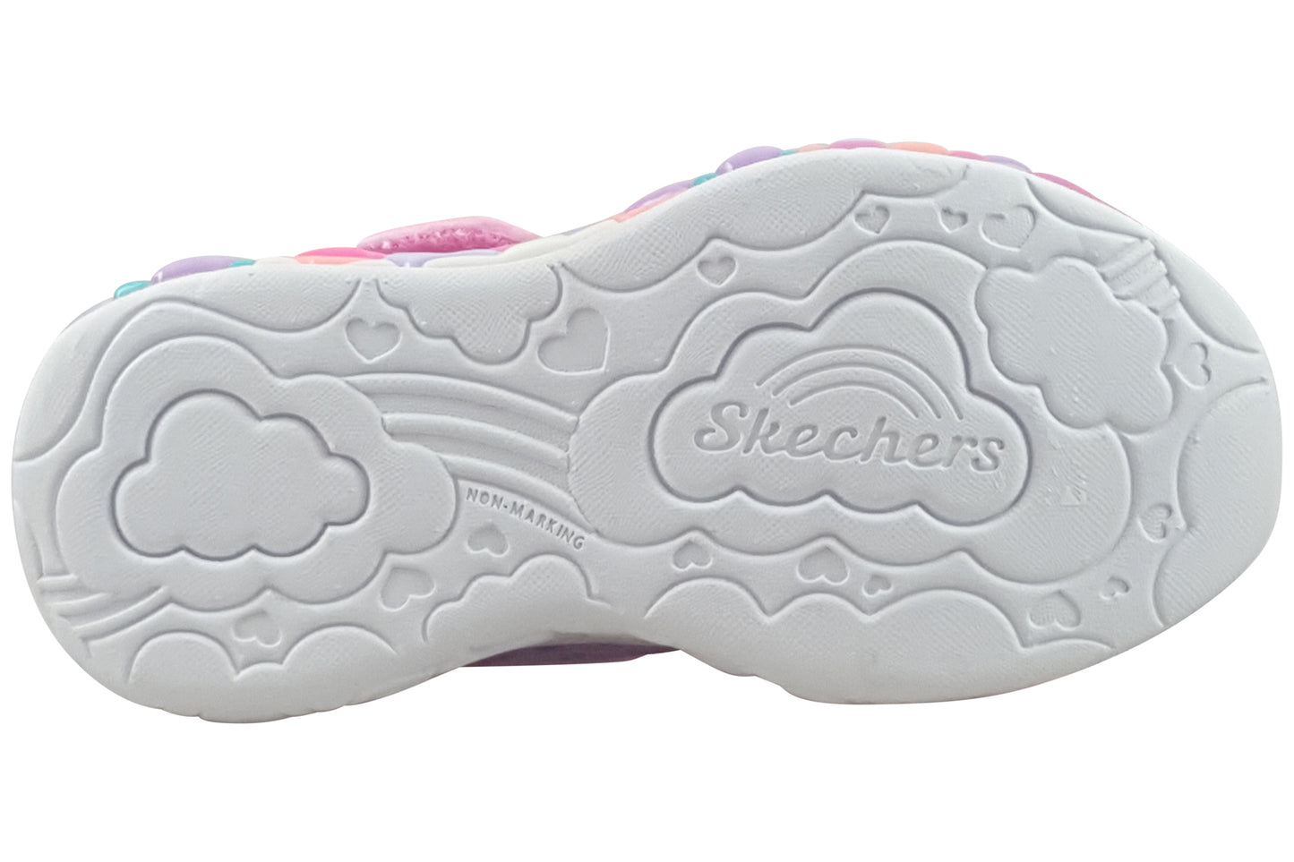 skechers eternal hearts 302696N girls trainers light pink multi sole