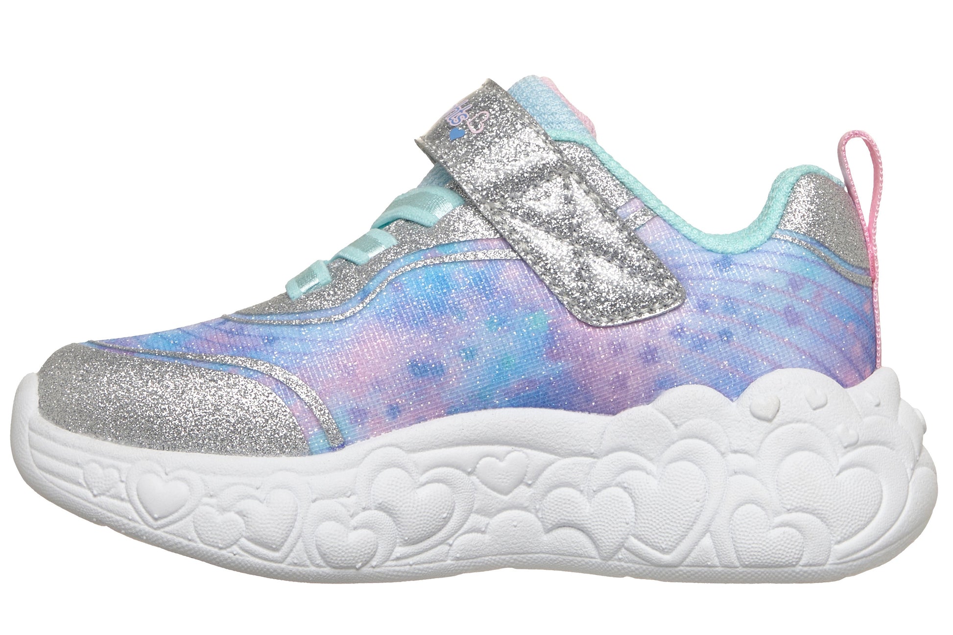 skechers-eternal-hearts-302696n-girls-trainers-silver-multi-left-flat