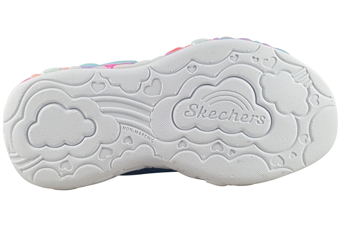 skechers eternal hearts light blue multi trainers sole