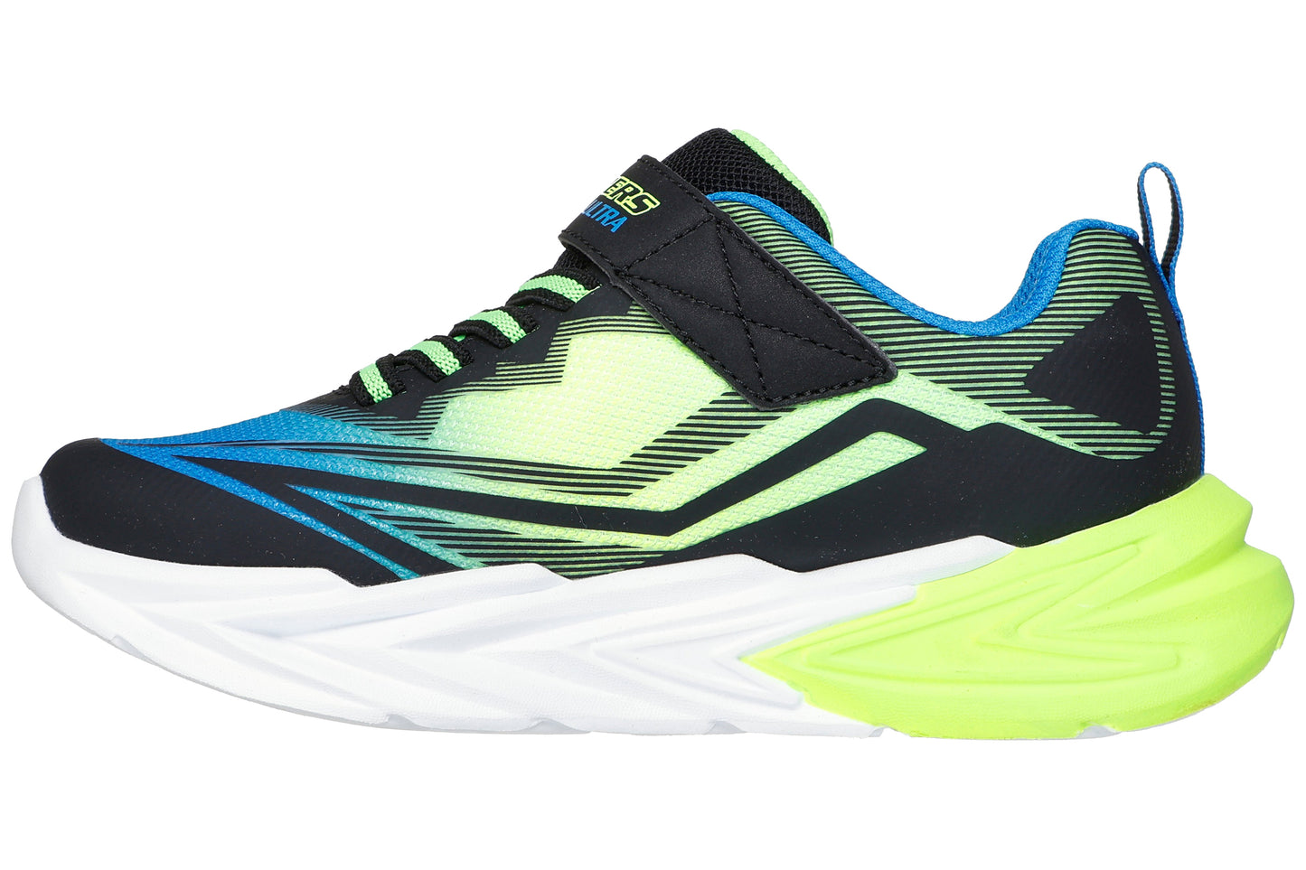 Skechers Flex Glow Ultra 400139L Boys Sports Black/Blue/Lime
